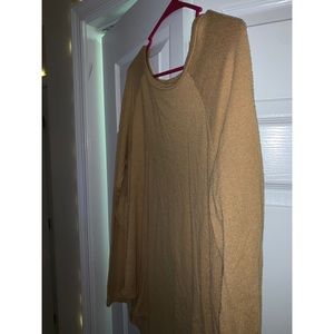 Long sleeve plush mustard yellow soft and sexy